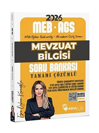 Hoca Kafası 2026 MEB-AGS Mevzuat Bilgisi Soru Bankası Çözümlü