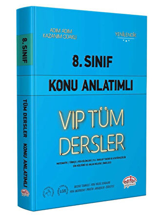 Editör 2026 8. Sınıf VIP Tüm Dersler Konu Anlatımlı Mavi Kitap