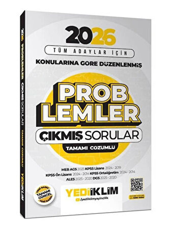 Yediiklim 2026 KPSS MEB-AGS ALES DGS Problemler Çıkmış Sorular Çözümlü