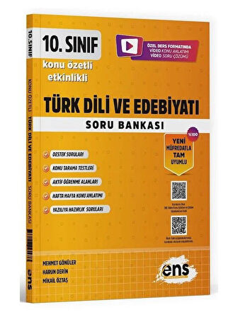 ENS 2026 10. Sınıf Türk Dili ve Edebiyatı Etkinlikli Soru Bankası Yeni Müfredat