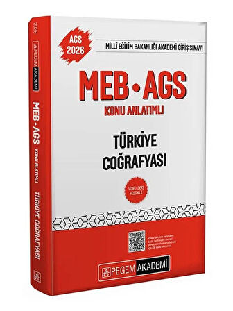 Pegem 2026 MEB-AGS Türkiye Coğrafyası Konu Anlatımlı