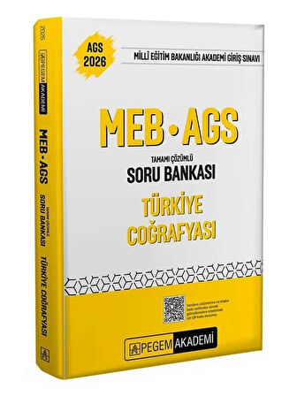 Pegem 2026 MEB-AGS Türkiye Coğrafyası Soru Bankası Çözümlü