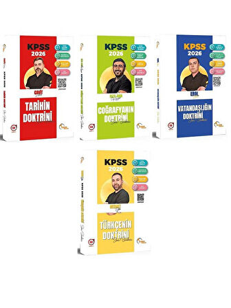 Doktrin 2026 KPSS Tarih + Coğrafya + Vatandaşlık + Türkçe Doktrini Soru Bankası 4 lü Set