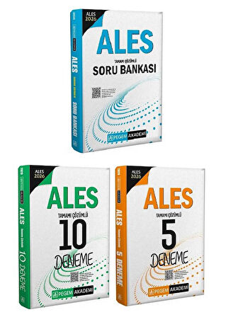 Pegem 2026 ALES Soru Bankası + 10+5 Deneme 3 lü Set