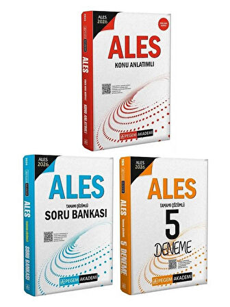 Pegem 2026 ALES Konu + Soru Bankası + 5 Deneme 3 lü Set