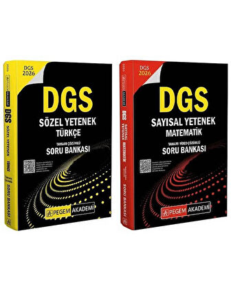 Pegem 2026 DGS Türkçe Sözel Mantık + Matematik Sayısal Mantık Soru Bankası 2 li Set