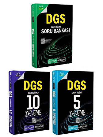 Pegem 2026 DGS Soru Bankası + 10+5 Deneme 3 lü Set