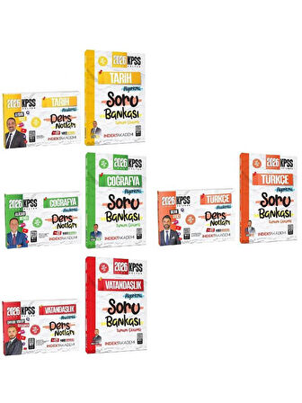 İndeks 2026 KPSS Tarih + Coğrafya + Vatandaşlık + Türkçe Video Ders Notları + Soru Bankası 8 li Set