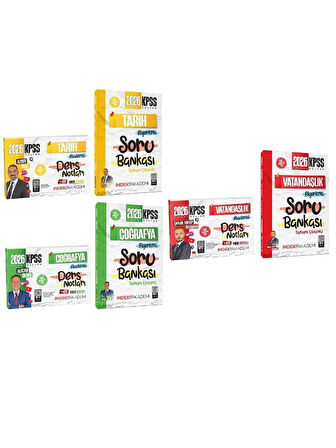 İndeks 2026 KPSS Tarih + Coğrafya + Vatandaşlık Video Ders Notları + Soru Bankası 6 lı Set