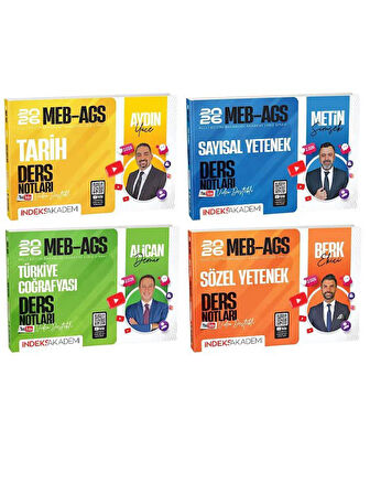 İndeks 2026 MEB-AGS Tarih + Türkiye Coğrafyası + Sayısal + Sözel Video Ders Notları 4 lü Set