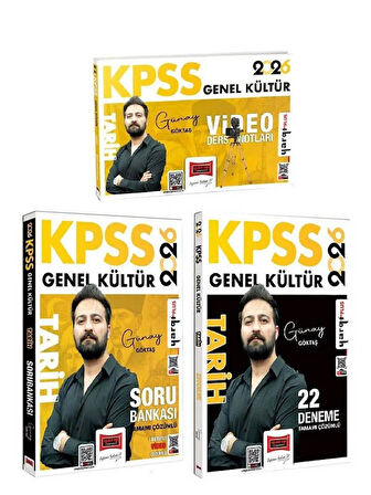Yargı 2026 KPSS Tarih Video Ders Notları + Soru Bankası + 22 Deneme 3 lü Set