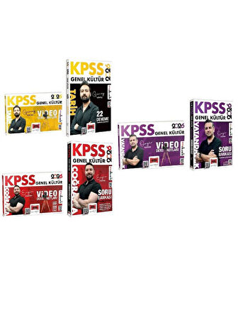 Yargı 2026 KPSS Tarih + Coğrafya + Vatandaşlık Video Ders Notları + Soru Bankası 6 lı Set