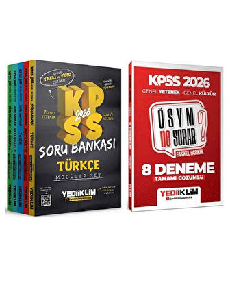 Yediiklim 2026 KPSS Genel Yetenek Genel Kültür Soru Bankası Modüler + 8 Deneme 2 li Set