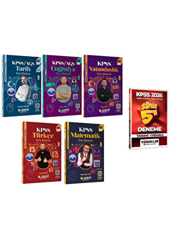 Yediiklim 2026 KPSS Genel Yetenek Genel Kültür Atölye Soru Bankası + 5 Deneme 6 lı Set