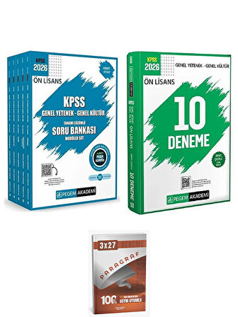 Pegem 2026 KPSS Ön Lisans Soru Bankası Modüler + 10 Deneme 2 li Set AnlaKazan Paragraf