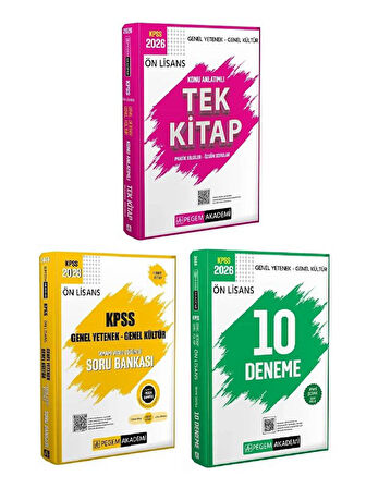 Pegem 2026 KPSS Ön Lisans Konu Anlatımlı + Soru Bankası + 10 Deneme 3 lü Set