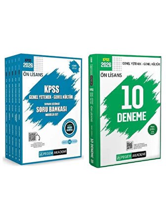 Pegem 2026 KPSS Ön Lisans Soru Bankası Modüler + 10 Deneme 2 li Set