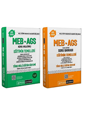 Pegem 2026 MEB-AGS Eğitimin Temelleri ve Türk Milli Eğitim Sistemi Konu Anlatımlı + Soru Bankası 2 li Set
