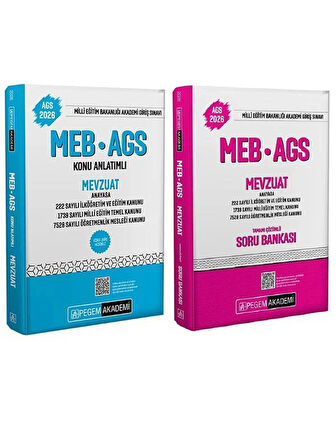 Pegem 2026 MEB-AGS Mevzuat Konu Anlatımlı + Soru Bankası 2 li Set