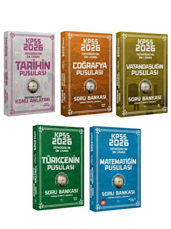 CBA 2026 KPSS Lise Ortaöğretim Ön Lisans Pusulası Soru Bankası 5 li Set