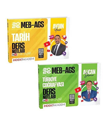 İndeks  2026 MEB-AGS Tarih + Türkiye Coğrafyası Ders Notları 2 li Set