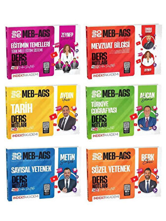 İndeks  2026 MEB-AGS Tüm Dersler Ders Notları 6 lı Set