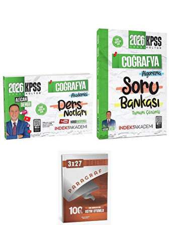 İndeks + Anla Kazan 2026 KPSS Coğrafya Akademisi Video Ders Notları + Soru Bankası 2 li Set İndeks Akademi Yayıncılık