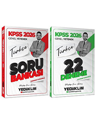 Yediiklim 2026 KPSS Türkçe Soru Bankası + 22 Deneme 2 li Set