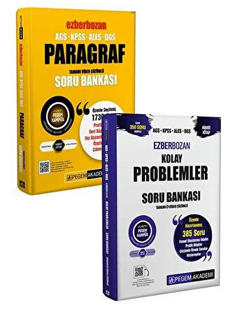 Pegem 2026 KPSS MEB-AGS ALES DGS Paragraf Ezberbozan + Kolay Problemler Soru Bankası 2 li Set