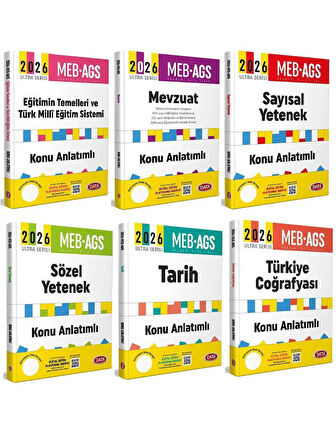 Data 2026 MEB-AGS Tüm Dersler Konu Anlatımlı Ultra Serisi 6 lı Set