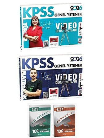 Yargı + Anla Kazan 2026 KPSS Türkçe + Matematik Video Ders Notları 2 li Set Yargı Yayınları
