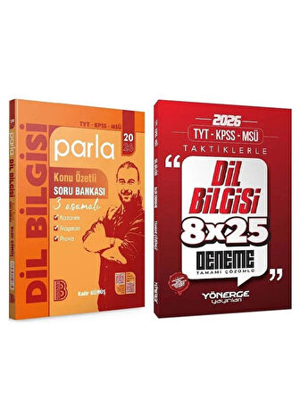 BenimHocam + Yönerge 2026 YKS TYT KPSS MSÜ Dil Bilgisi PARLA Konu Özetli Soru Bankası + Taktiklerle 8x25 Deneme 2 li Set