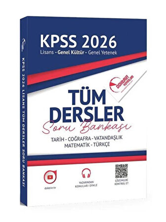 Doktrin 2026 KPSS Genel Yetenek Genel Kültür Tüm Dersler Lisans Soru Bankası Çözümlü