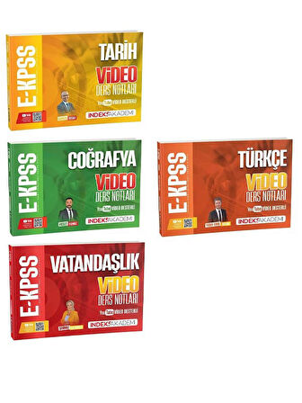 İndeks 2026 EKPSS Tarih + Coğrafya + Vatandaşlık + Türkçe Video Ders Notları 4 lü Set 