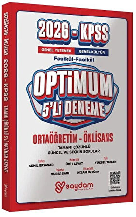 Saydam 2026 KPSS Lise Ortaöğretim Ön Lisans Optimum 5 Deneme