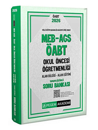 Pegem 2026 ÖABT MEB-AGS Okul Öncesi Öğretmenliği Soru Bankası Çözümlü