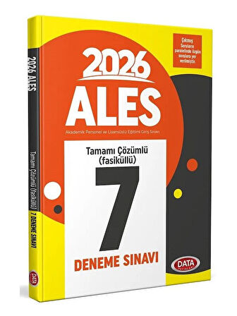Data 2026 ALES 7 Deneme Fasikül Çözümlü Data Yayınları
