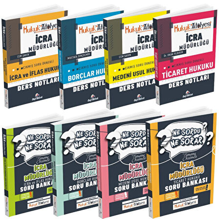 Dizgi Kitap Hukuk Atölyesi İcra Müdürlüğü Ders Notları + Soru Bankası 8 li Set Dizgi Kitap