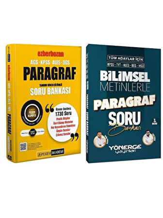 Pegem + Yönerge 2026 KPSS MEB-AGS ALES DGS Ezberbozan + Bilimsel Metinlerle Paragraf Soru Bankası 2 li Set