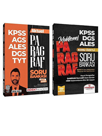 İndeks + Yönerge 2026 KPSS MEB-AGS ALES DGS TYT Aktüel + Muhtemel Paragraf Soru Bankası 2 li Set
