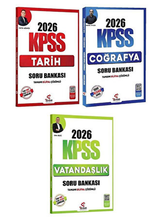 Tekrar 2026 KPSS Tarih + Coğrafya + Vatandaşlık Soru Bankası 3 lü Set