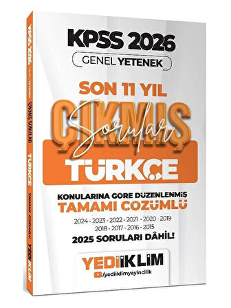 Yediiklim 2026 KPSS Türkçe Çıkmış Sorular Son 11 Yıl Konularına Göre Çözümlü
