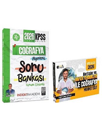 Eğit + İndeks 2026 KPSS Haritalar ve Hafıza Teknikleri ile Coğrafya + Soru Bankası 2 li Set