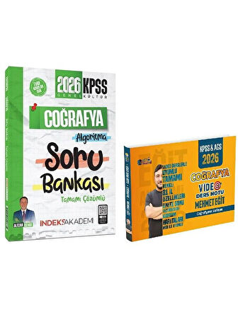 Eğit + İndeks 2026 KPSS Coğrafya Video Ders Notu + Soru Bankası 2 li Set 