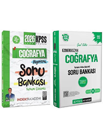 Pegem + İndeks 2026 KPSS Coğrafya Ezberbozan Soru Bankası 2 li Set