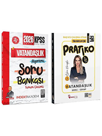 Hoca Kafası + İndeks 2026 KPSS Vatandaşlık Pratiko Soru Cevap Çalışma Kitabı + Soru Bankası 2 li Set