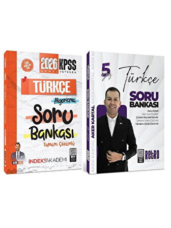 Retro + İndeks 2026 KPSS Türkçe 5Yüz Soru Bankası 2 li Set