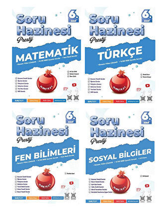 Nartest 6. Sınıf Türkçe Matematik Fen Sosyal Prestij Soru Hazinesi Maarif Model 4 lü Set