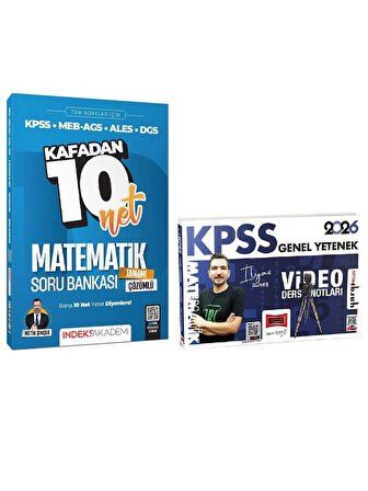 Yargı + İndeks 2026 KPSS Matematik Video Ders Notları + Kafadan 10 Net Soru Bankası 2 li Set 