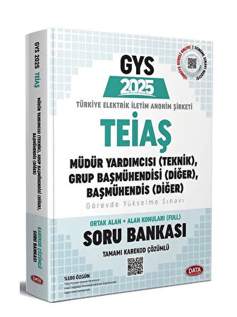 Data 2025 GYS TEİAŞ Genel Müdürlüğü Teknik Müdür Yardımcısı, Grup Başmühendisi Soru Bankası Çözümlü